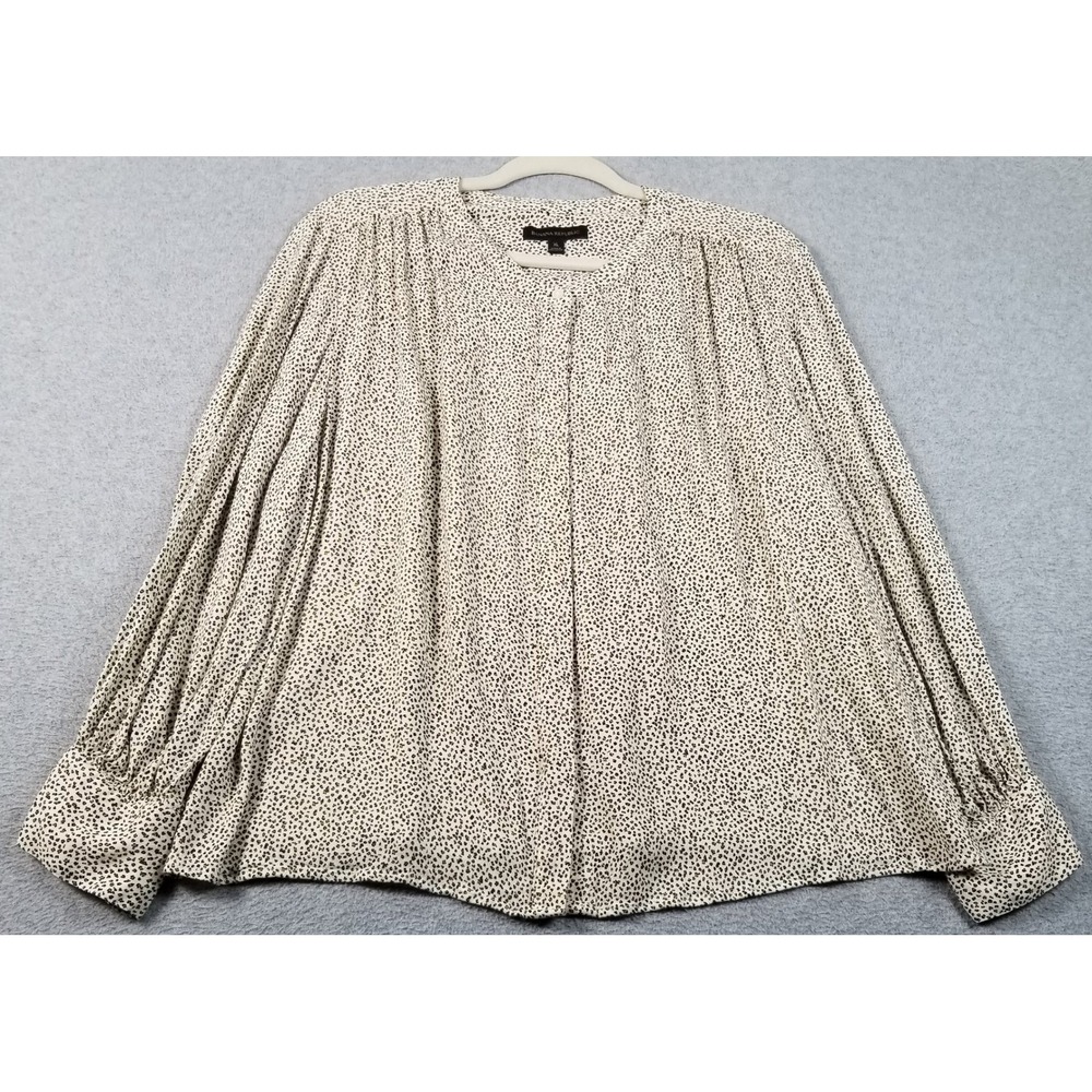 Banana Republic Blouse Womens XL Extra Large Cheetah Print Long Sleeve Button Up